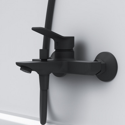 Смеситель для ванны AM.PM X-Joy F85A10022 Черный матовый латунь на стену