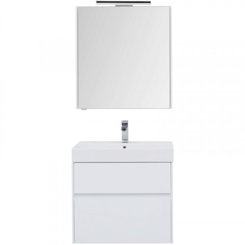 Комплект мебели для ванной Aquanet Бруклин 70 207804 подвесной Белый глянец МДФ / ЛДСП