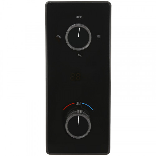 Душевая система ALMAes Tiber TVZ-8805 с термостатом Черная матовая латунь встраиваемый