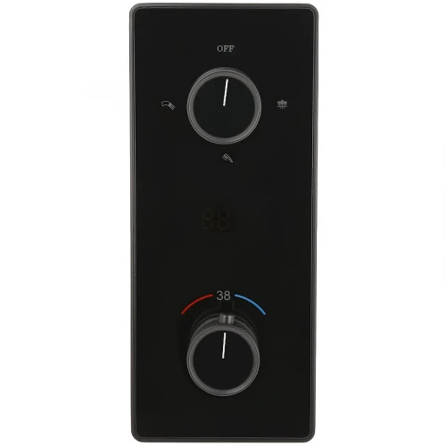 Душевая система ALMAes Tiber TVZ-8805 с термостатом Черная матовая латунь встраиваемый