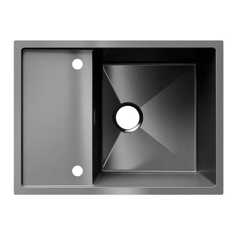 Кухонная мойка Ulgran Steel US 680-002 цвет Черная брашированная сталь