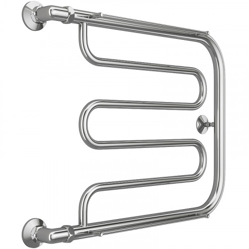 Водяной полотенцесушитель Terminus Фокстрот (1) 500x600 4620768881299 с полкой Хром, боковое подключение, G 1" НР нержавеющая сталь