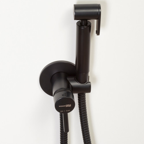Гигиенический душ со смесителем WasserKRAFT A70638 Черный матовый латунь встраиваемый