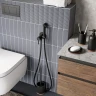 Гигиенический душ со смесителем WasserKRAFT A70638 Черный матовый латунь встраиваемый
