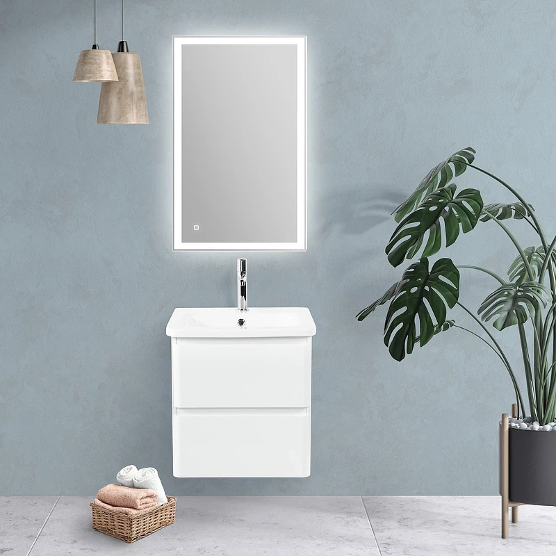 Тумба под раковину BelBagno 50 ALBANO-CER-500-2C-SO-BL подвесная Bianco Lucido МДФ / ЛДСП