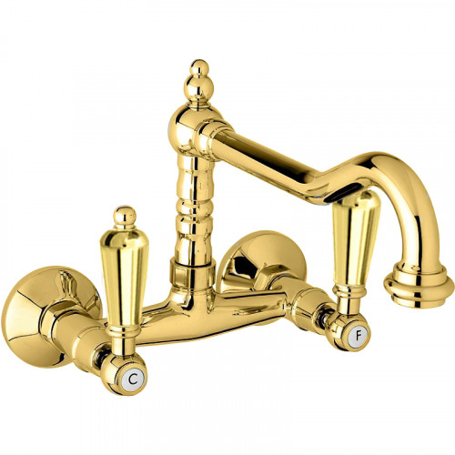 Смеситель для кухни Cezares First-LLP-03/24-M Золото 24 карат латунь на стену