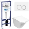 Комплект унитаза с инсталляцией WeltWasser BAMBERG 460 + ROTBACH 004 GL-WT + BAMBERG WT 10000012963 цвет Белый глянцевый с сиденьем Микролифт и клавишей смыва цвет Белый
