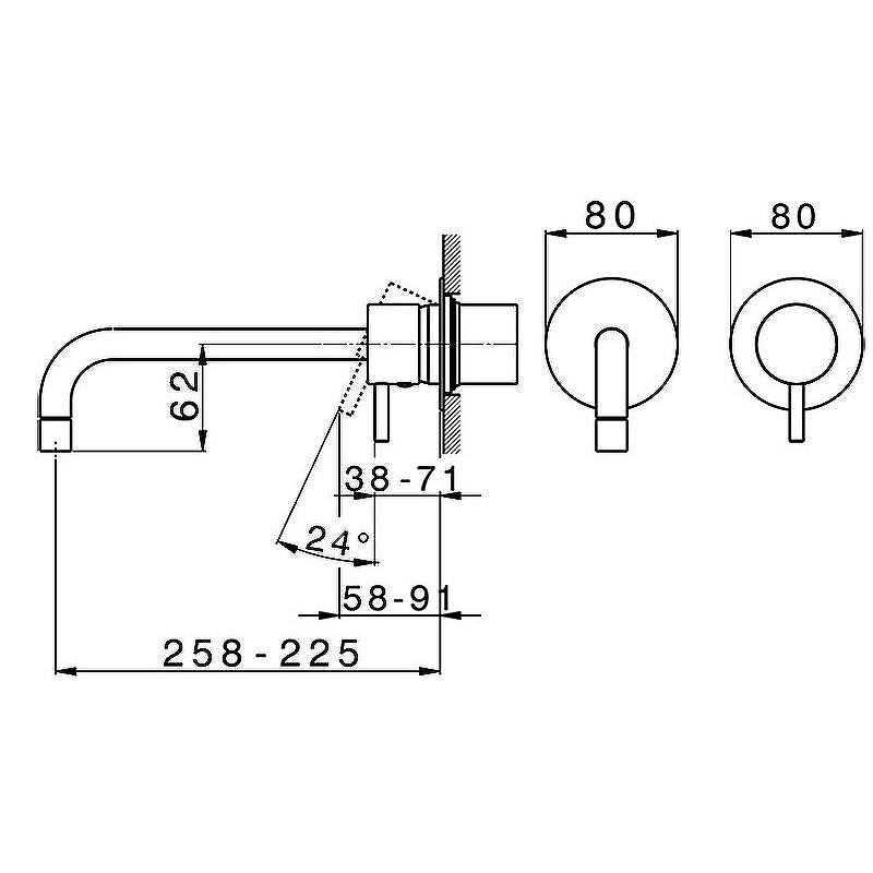 Смеситель для раковины Cisal Less New LN00551740 Черный матовый