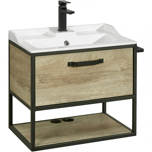 Тумба под раковину Aquaton Лофт Фабрик 65 1A242301LTDU0 подвесная Дуб эндгрейн МДФ / ЛДСП