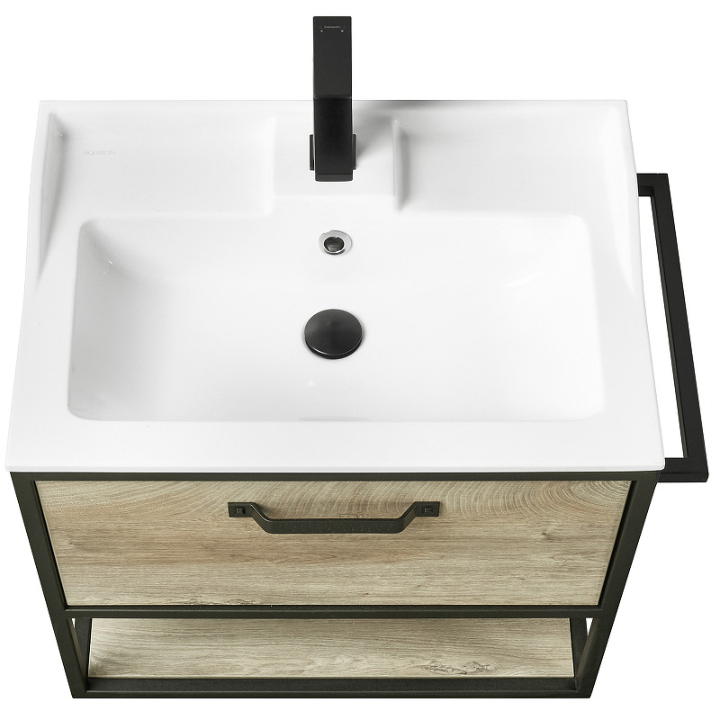 Тумба под раковину Aquaton Лофт Фабрик 65 1A242301LTDU0 подвесная Дуб эндгрейн МДФ / ЛДСП