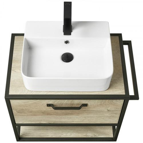 Тумба под раковину Aquaton Лофт Фабрик 65 1A242301LTDU0 подвесная Дуб эндгрейн МДФ / ЛДСП