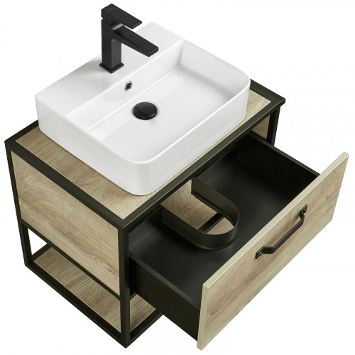 Тумба под раковину Aquaton Лофт Фабрик 65 1A242301LTDU0 подвесная Дуб эндгрейн МДФ / ЛДСП