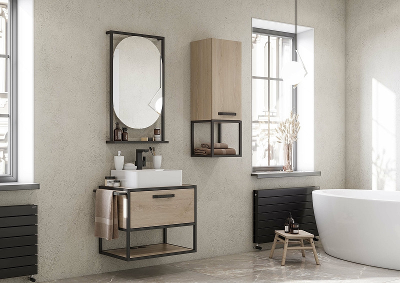 Тумба под раковину Aquaton Лофт Фабрик 65 1A242301LTDU0 подвесная Дуб эндгрейн МДФ / ЛДСП