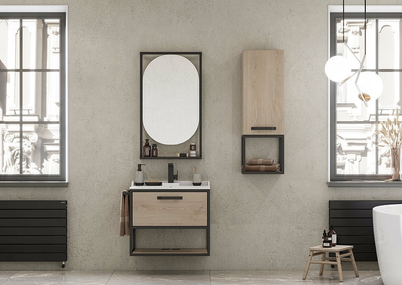 Тумба под раковину Aquaton Лофт Фабрик 65 1A242301LTDU0 подвесная Дуб эндгрейн МДФ / ЛДСП