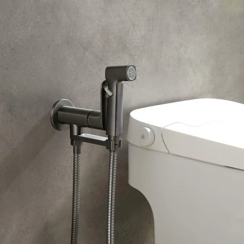 Гигиенический душ со смесителем Aquatek Альфа AQ1919BGM цвет Оружейная сталь