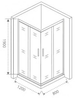 Душевой уголок Good Door Cofe CR-120-80-C-B 120x80 КФ00008 профиль Черный стекло прозрачное
