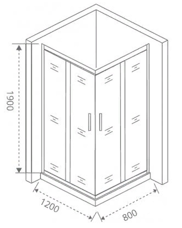 Душевой уголок Good Door Cofe CR-120-80-C-B 120x80 КФ00008 профиль Черный стекло прозрачное
