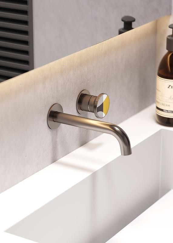 Смеситель для раковины Bronze de Luxe OMG! 9007GM-Y цвет Графит матовый Желтый