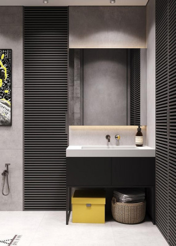 Смеситель для раковины Bronze de Luxe OMG! 9007GM-Y цвет Графит матовый Желтый