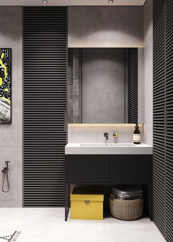 Смеситель для раковины Bronze de Luxe OMG! 9007GM-Y цвет Графит матовый Желтый