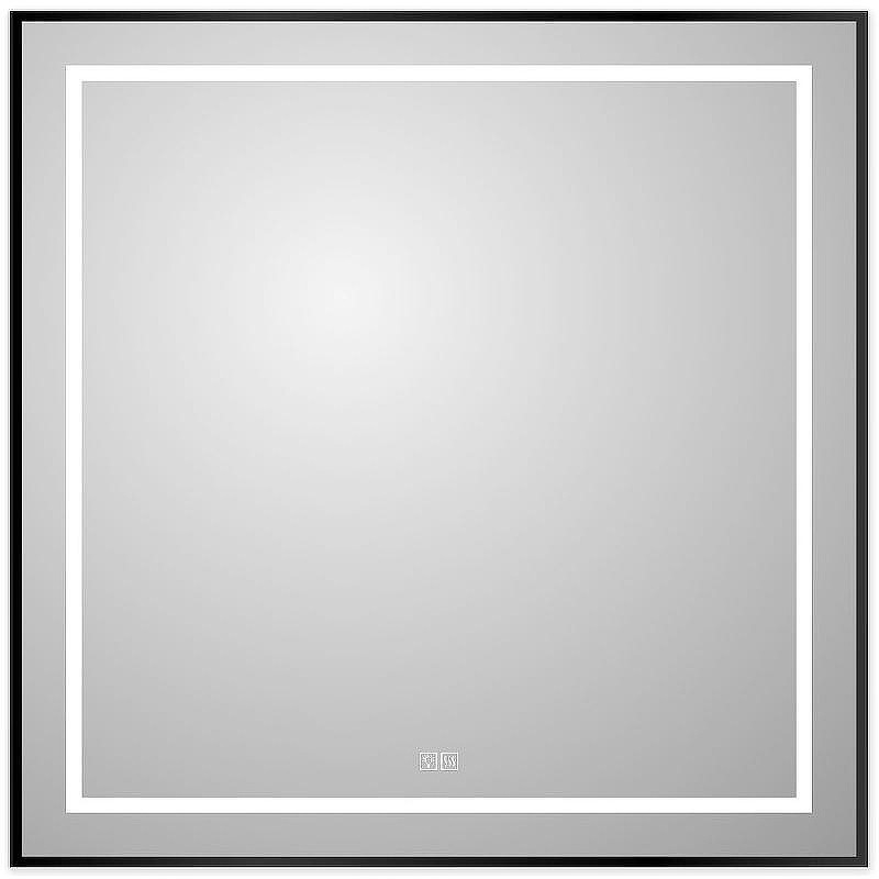 Зеркало BelBagno Kraft 80 SPC-KRAFT-800-800-LED-TCH-WARM-NERO с подсветкой Черное с сенсорным выключателем и подогревом