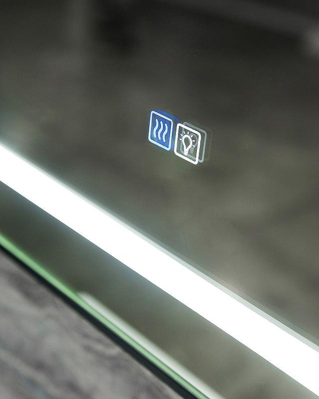 Зеркало BelBagno Kraft 80 SPC-KRAFT-800-800-LED-TCH-WARM-NERO с подсветкой Черное с сенсорным выключателем и подогревом
