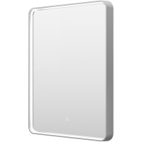 Зеркало Brevita Mercury 60 MER-Rett6-060/80-platinum с подсветкой Платина матовая с сенсорным выключателем стекло
