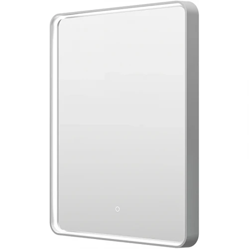 Зеркало Brevita Mercury 60 MER-Rett6-060/80-platinum с подсветкой Платина матовая с сенсорным выключателем стекло