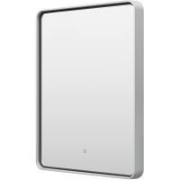 Зеркало Brevita Mercury 60 MER-Rett6-060/80-platinum с подсветкой Платина матовая с сенсорным выключателем стекло