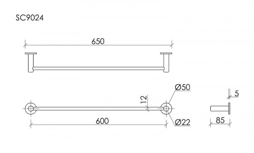 Полотенцедержатель Sancos Base SC9024BN цвет Никель брашированный