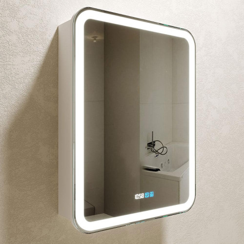 Зеркальный шкаф Silver Mirrors Фиджи 50 R LED-00002361 с подсветкой цвет Белый