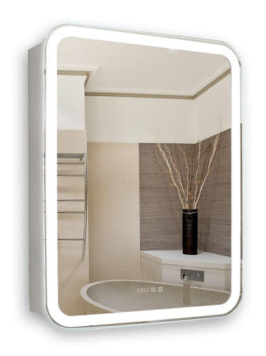 Зеркальный шкаф Silver Mirrors Фиджи 50 R LED-00002361 с подсветкой цвет Белый