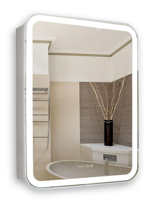 Зеркальный шкаф Silver Mirrors Фиджи 50 R LED-00002361 с подсветкой цвет Белый