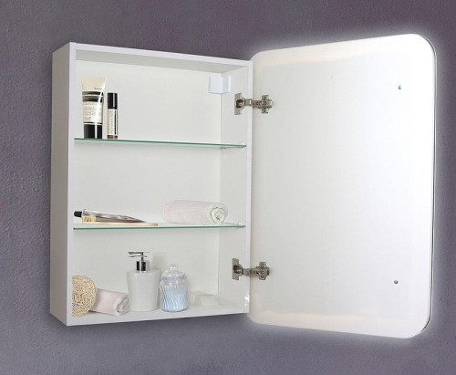 Зеркальный шкаф Silver Mirrors Фиджи 50 R LED-00002361 с подсветкой цвет Белый