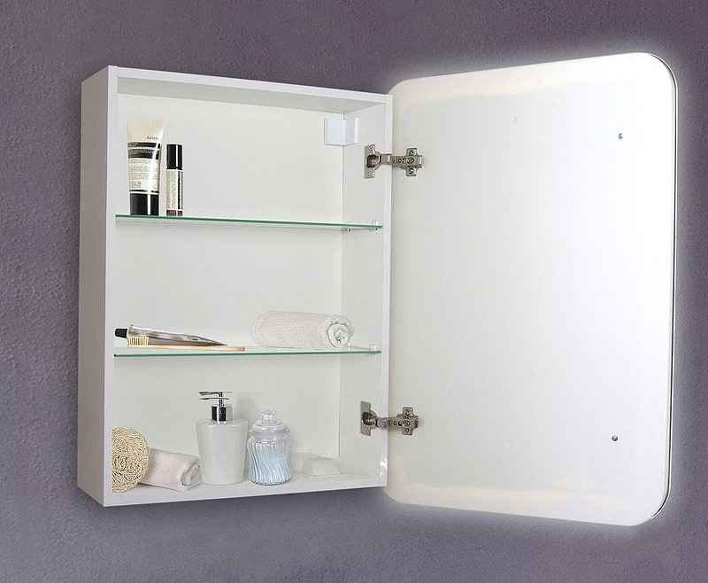 Зеркальный шкаф Silver Mirrors Фиджи 50 R LED-00002361 с подсветкой цвет Белый