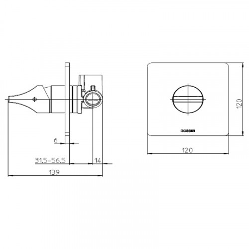 Смеситель для душа Bossini Apice Z00504.073 Черный матовый латунь встраиваемый