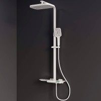 Душевая система RGW Shower Panels SP-34W 51140134-03 с термостатом Белая латунь на стену