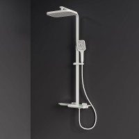 Душевая система RGW Shower Panels SP-34W 51140134-03 с термостатом Белая латунь на стену