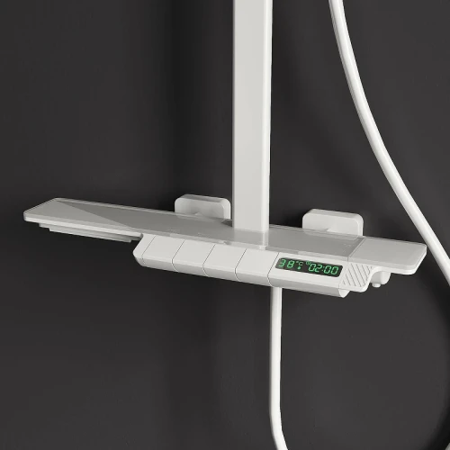 Душевая система RGW Shower Panels SP-34W 51140134-03 с термостатом Белая латунь на стену