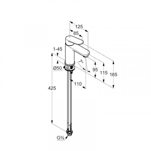 Смеситель для раковины Kludi X1 322820575 цвет Хром