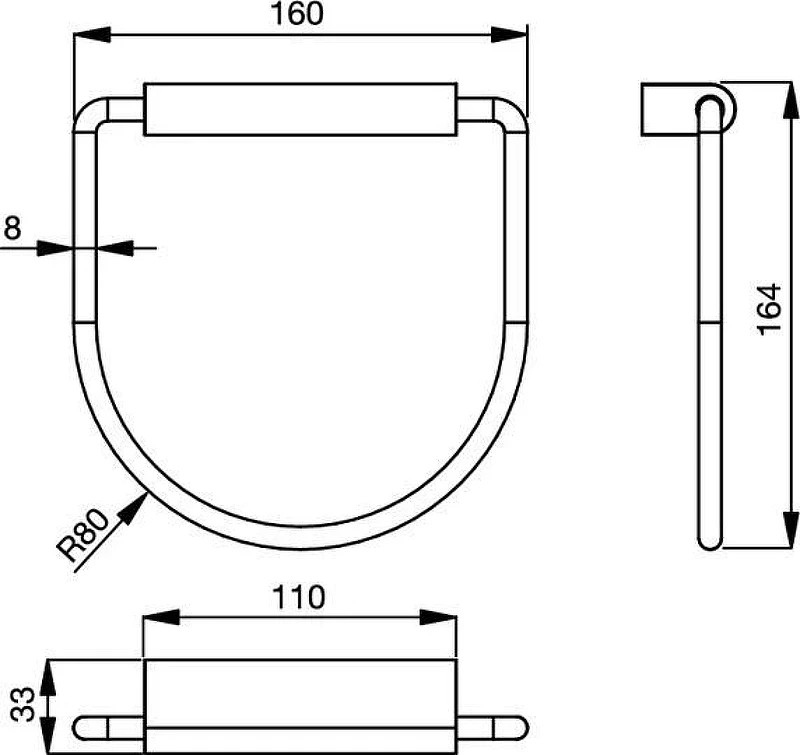 Кольцо для полотенец Ideal Standard Connect N1384AA цвет Chrome / Хром