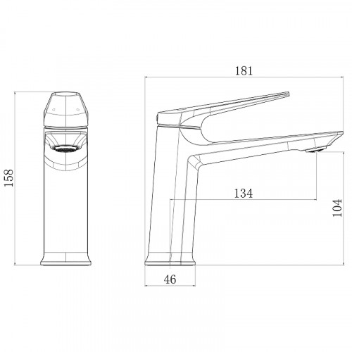 Смеситель для раковины Royce Pro RCM-120501CR Хром латунь