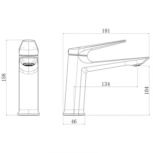 Смеситель для раковины Royce Pro RCM-120501CR Хром латунь