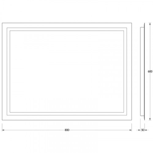 Зеркало Evoform Ledline 60x80 BY 2135 с подсветкой 24 W - без выключателя стекло