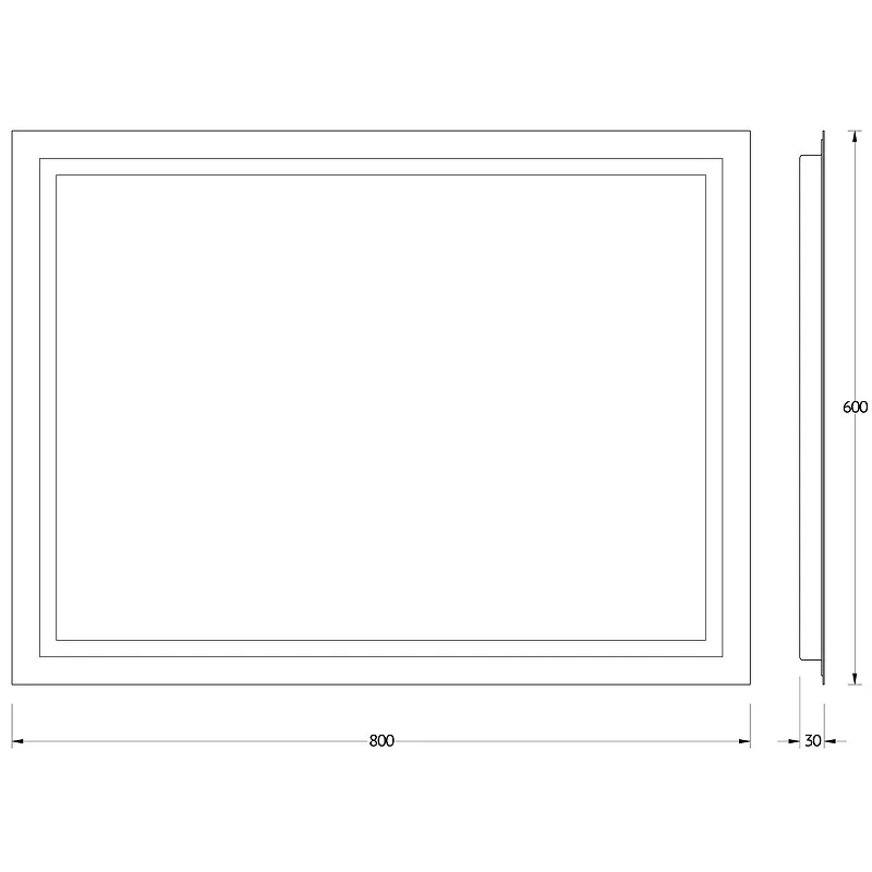 Зеркало Evoform Ledline 60x80 BY 2135 с подсветкой 24 W - без выключателя стекло