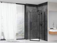 Душевой уголок Abber 100х100 AG05100B профиль Черный стекло прозрачное