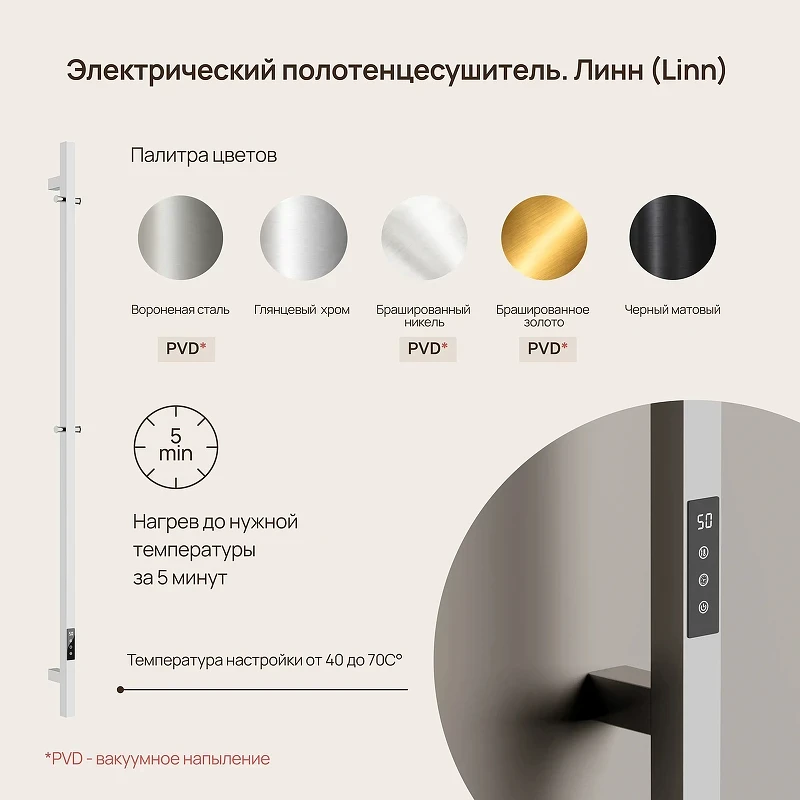 Электрический полотенцесушитель Sancos Linn 150x3 SC13002CH цвет Хром