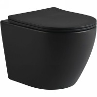 Унитаз SantiLine SL-5025MB подвесной Черный матовый с сиденьем Микролифт фарфор подвесной
