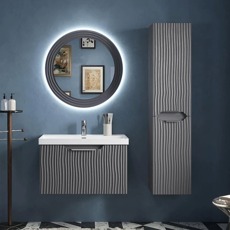 Тумба под раковину Equil Mirage 80 tpMIRAGE80.1Y-07 подвесная цвет Графит софт