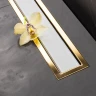 Душевой лоток Pestan Confluo Premium Line 450 White Glass Gold 13100120 с решеткой Белый глянцевый Золото глянцевое